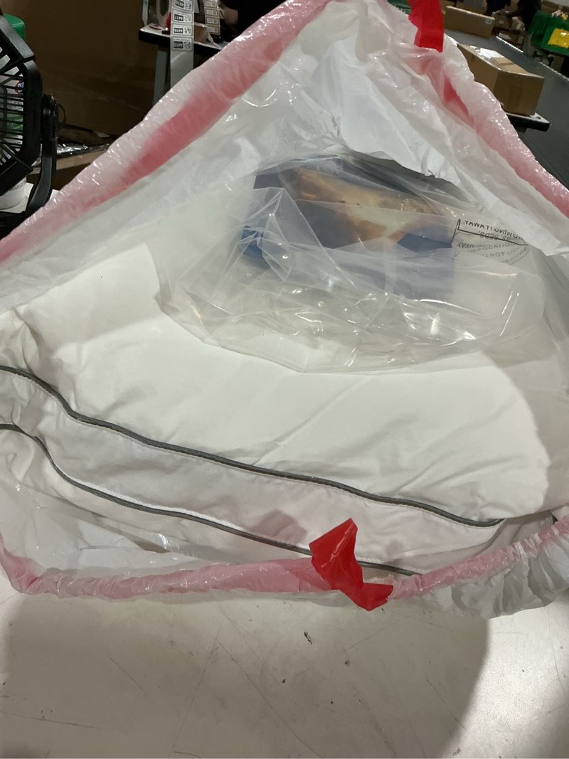 Condition photo showing As Is for three geese white goose feather cotton pillows queen size - soft 600 thread count organic cotton cover, soft goose feather down pillows for side and back sleepers, 20x28inches(1 pillow) white 20x28"in(pack of 1)