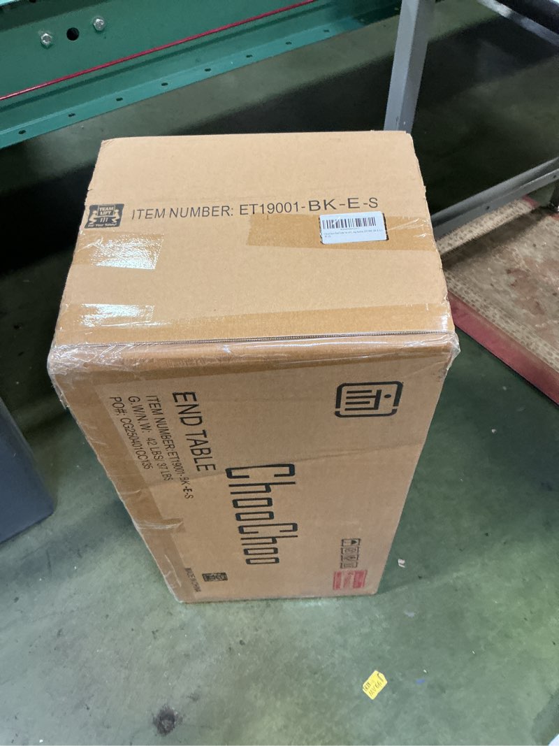 Condition photo showing New/Like New for ChooChoo End Table Set of 2 with Charging Station, Narrow End Table with USB Ports and Outlets, Small Side Table Nightstand with Drawer for Living Room, Bedroom, Black Black 2