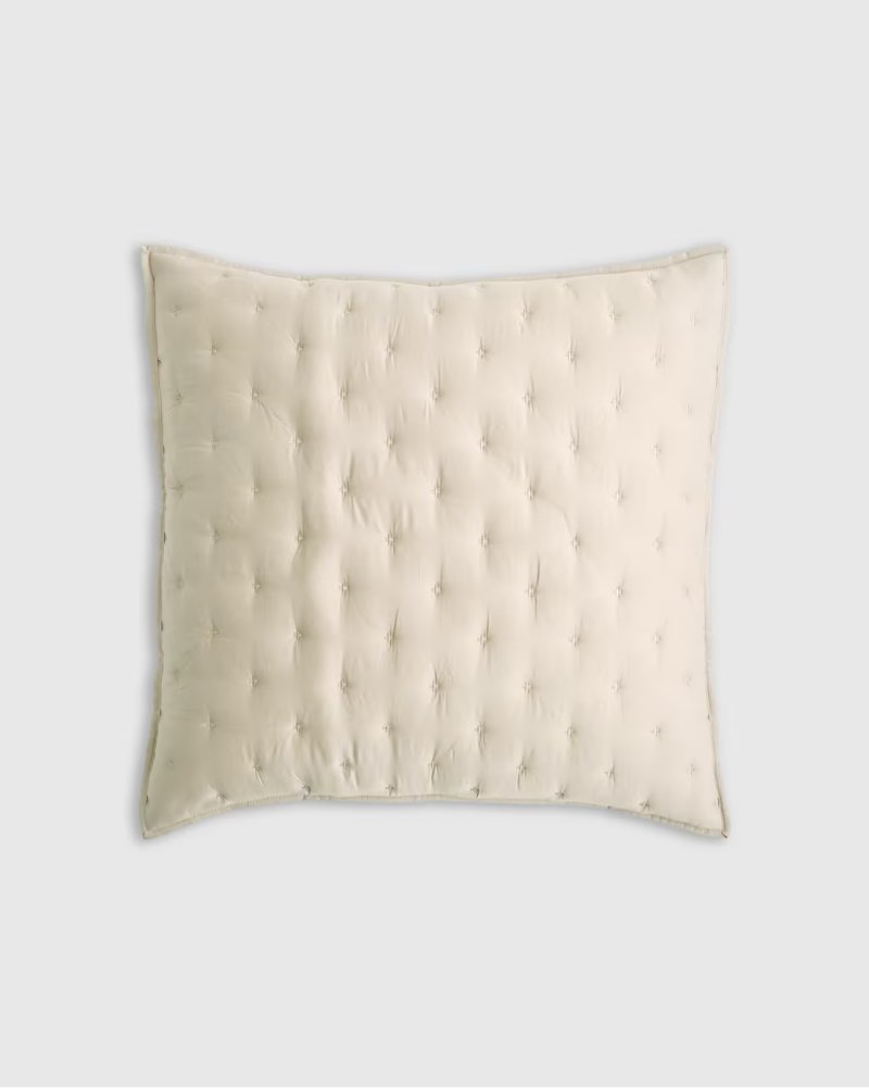 quince bamboo dream quilted euro sham 1 pillowcase ivory 26 x 26 in 