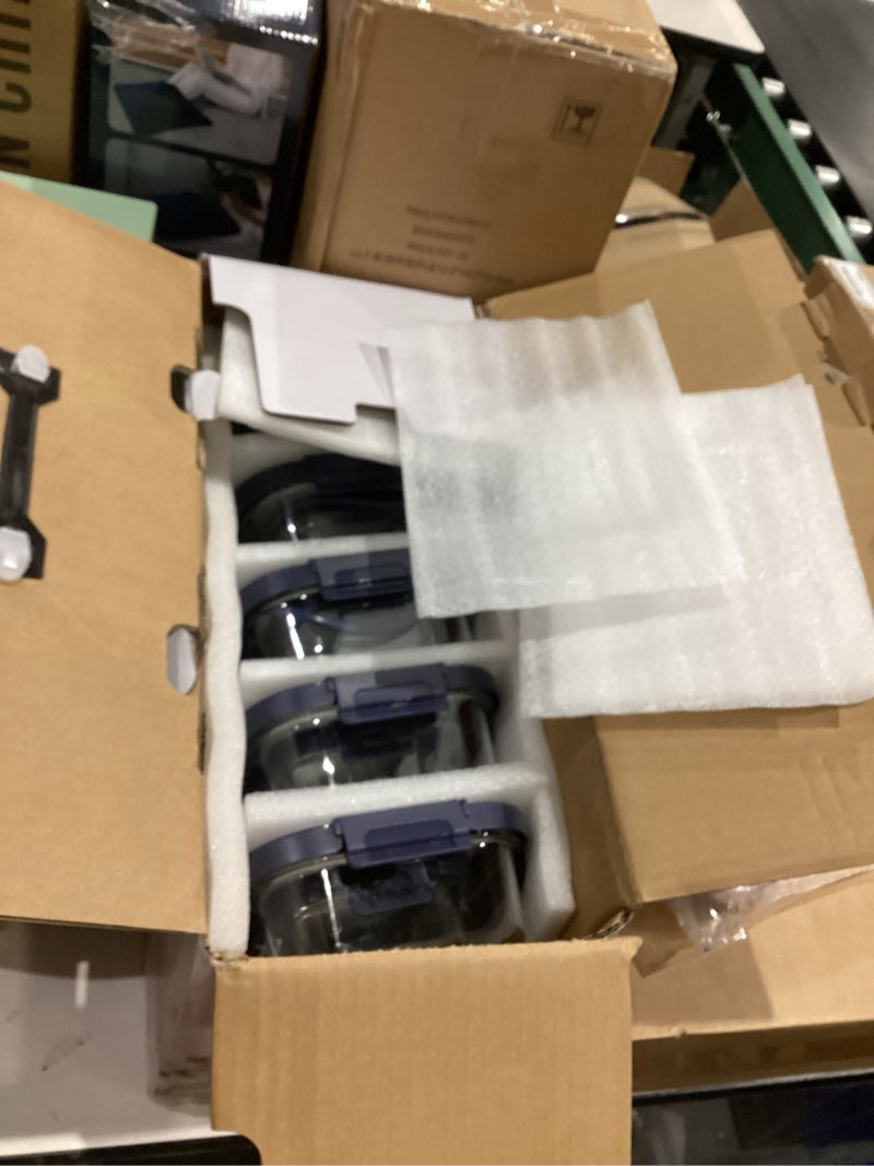Condition photo showing New/Like New for 10-Pack Glass Food Storage Containers with Tempered Lids – Borosilicate, Airtight, Oven-Safe (-4°F~950°F), BPA-Free, 4.4 & 1.6 Cup, Leak-Proof, Dishwasher Safe (Blue) Tempered Lids Blue 4.4Cup*5 & 1.6 Cup*5