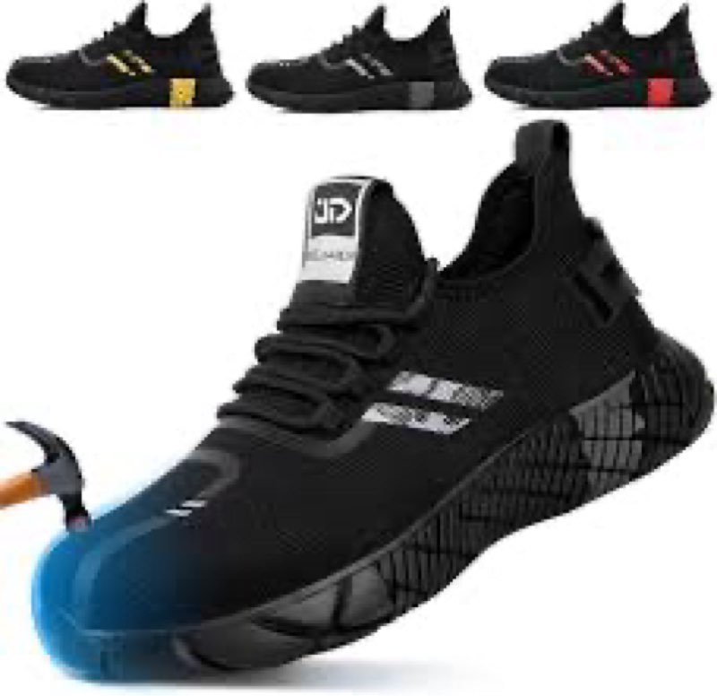 KGJIANDA Steel Toe Shoes for Men Lightweight Work Shoes Comfortable Safety Sneakers for Men with Ant