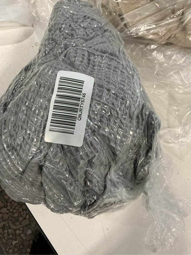 Condition photo showing As Is for organic turkish waffle robe, m, grey