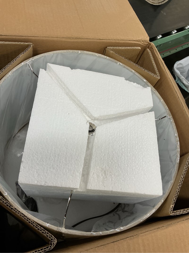 Condition photo showing Good Condition for Signature Design by Ashley Emelda Farmhouse 27" Ceramic Table Lamp, Cream Glaze Crackle Finish