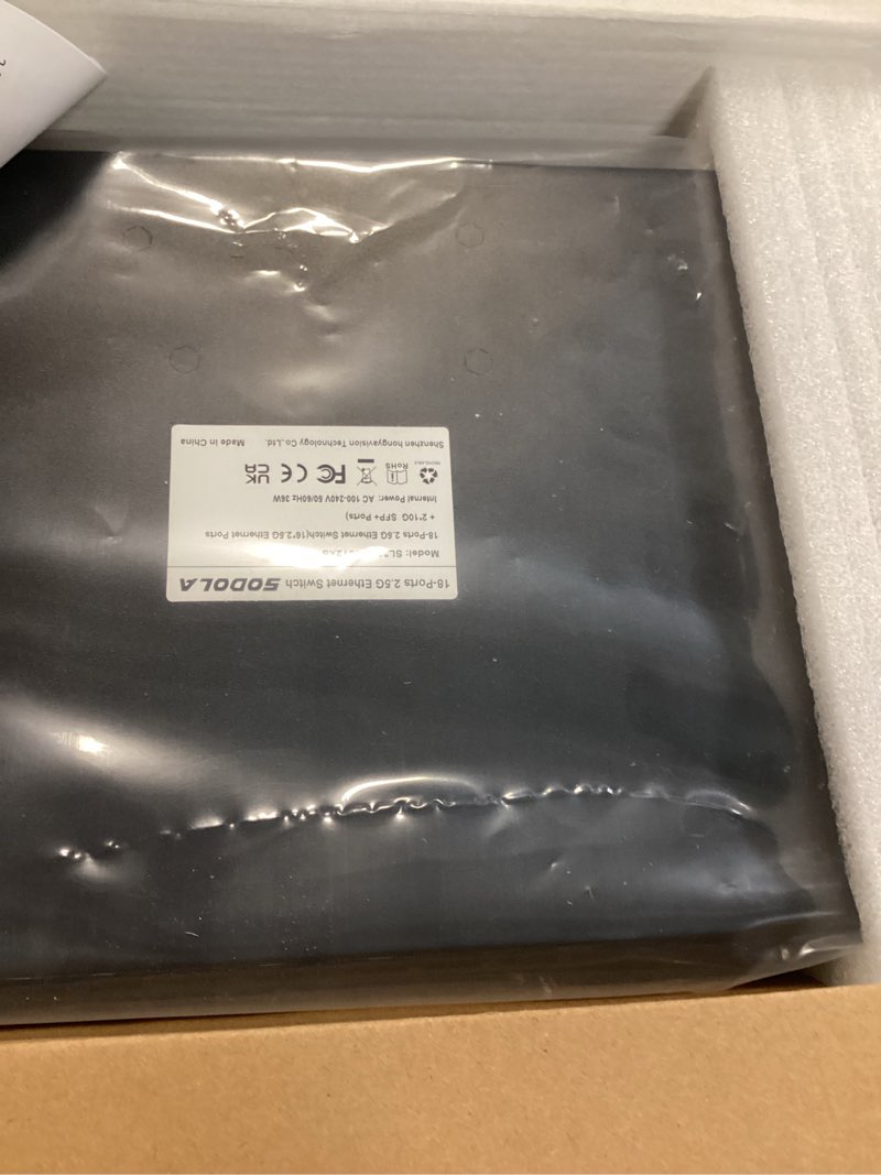 Condition photo showing New/Like New for sodola 16 port 2.5gb switch umanaged,16x 2.5gbase-t ports,2x 10g sfp, 120gbps switching capacity,port isolation,/1u rack-mount/fanless/plug & play multi-gig unmanaged network switch 18