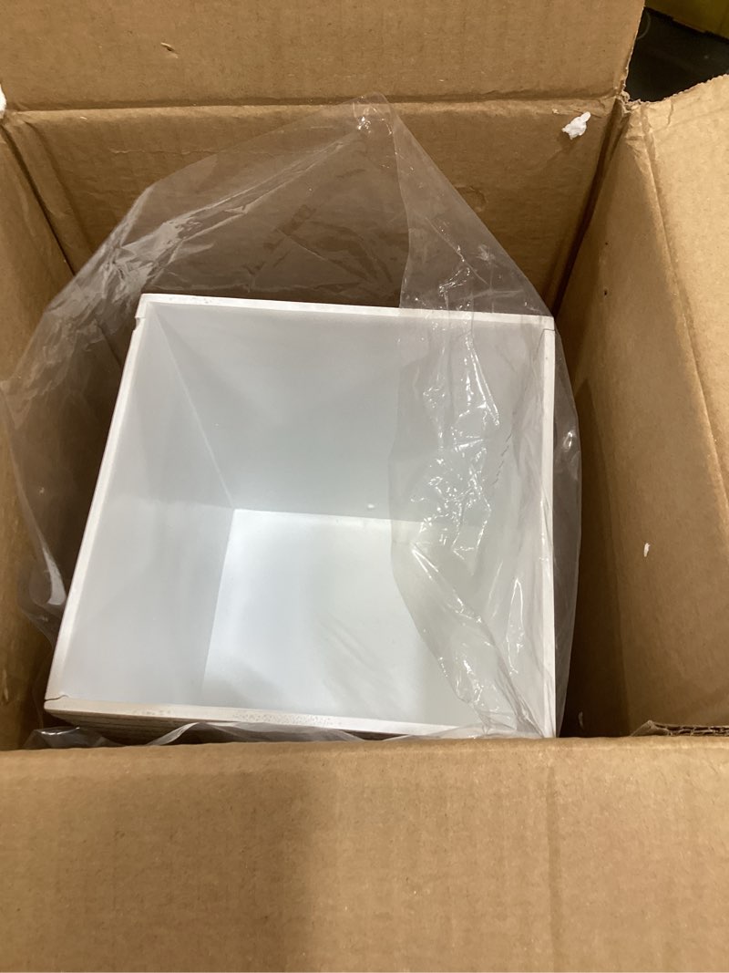 Condition photo showing As Is for roselli trading company wave white wastebasket