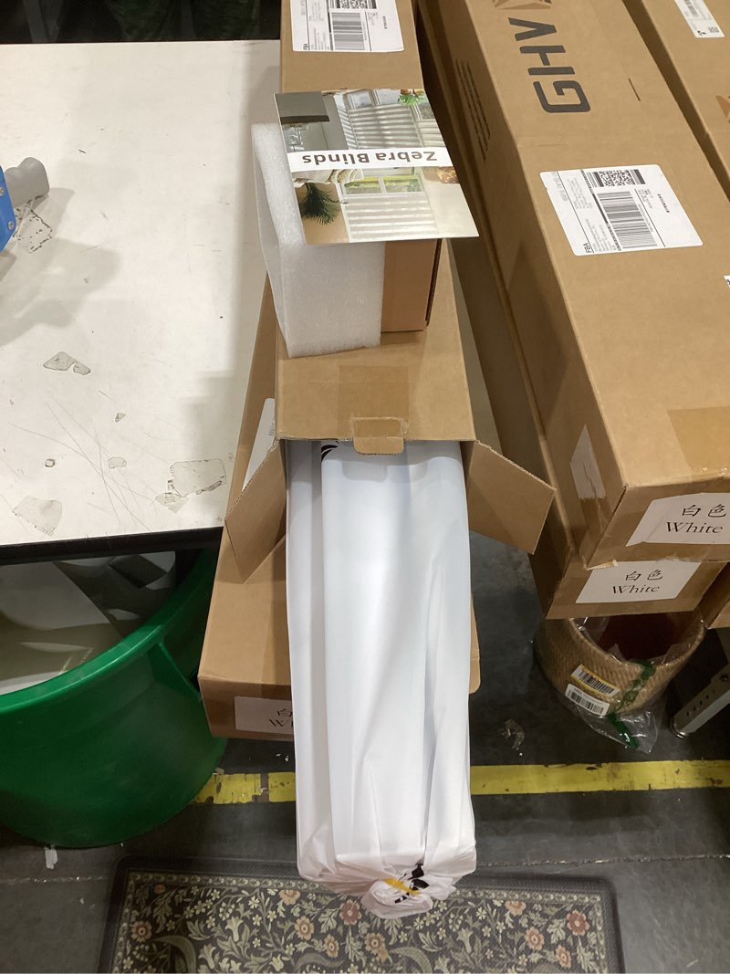 Condition photo showing New/Like New for ghv cordless zebra blinds for windows free-stop shades light filtering dual layer light control for day and night (white, 31 in (w) x 64 in (h)) white 31 in (w) x 64 in (h)