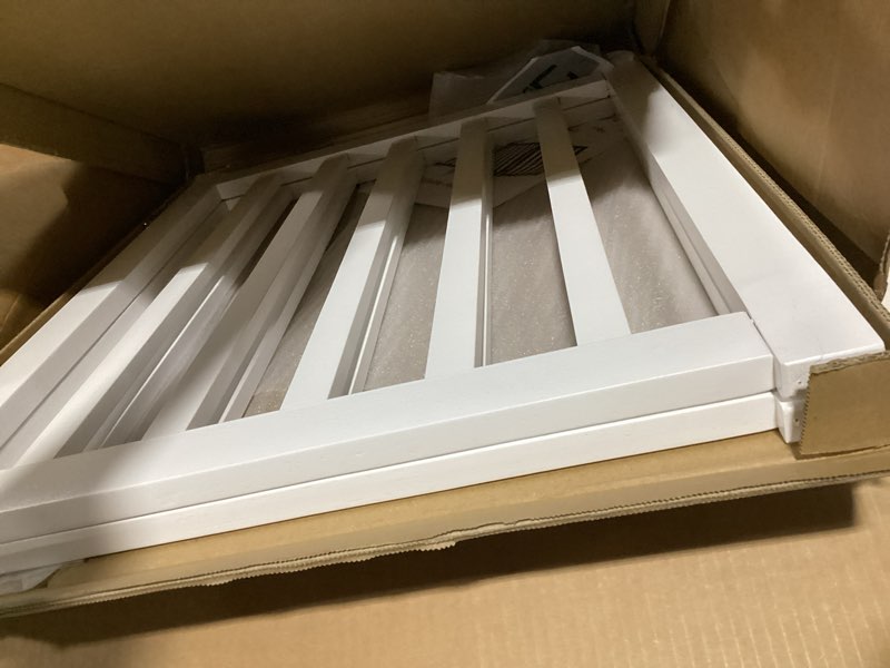 Condition photo showing New/Like New for lzrs 2-panel wooden free standing foldable dog gate indoor – solid hardwood 24" high, step-over safety pet gate for doorways, stairs & small spaces - indoor use, white white 24"height-2 panel