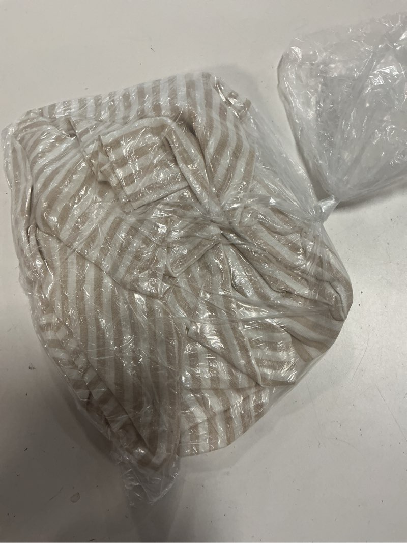 Condition photo showing Good Condition for european linen sham set, standard, natural/white stripe