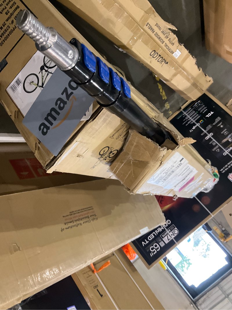 Condition photo showing As Is for Vaughan 5 Piece Home Cleaning Kit with 24 Foot Telescoping Extension Pole, Window Squeegee and Washer, High Ceiling Fan Duster, Cobweb Duster 050231ECE