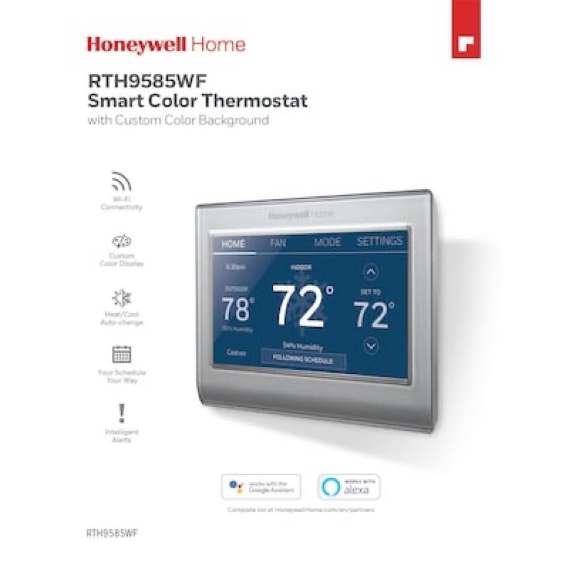 honeywell home silver smart compatible thermostat