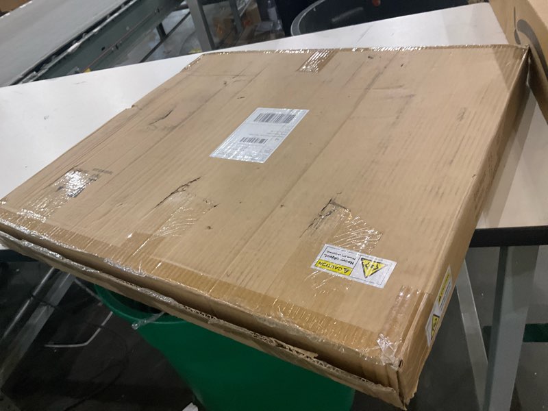 Condition photo showing As Is for Stonebriar Decorative 24" Hexagon Wall Mirror with Black Wood Frame and Attached Hanging Bracket, Decorative Country Rustic Decor for the Living Room, Bedroom, Bathroom, Hallway, and Entryway