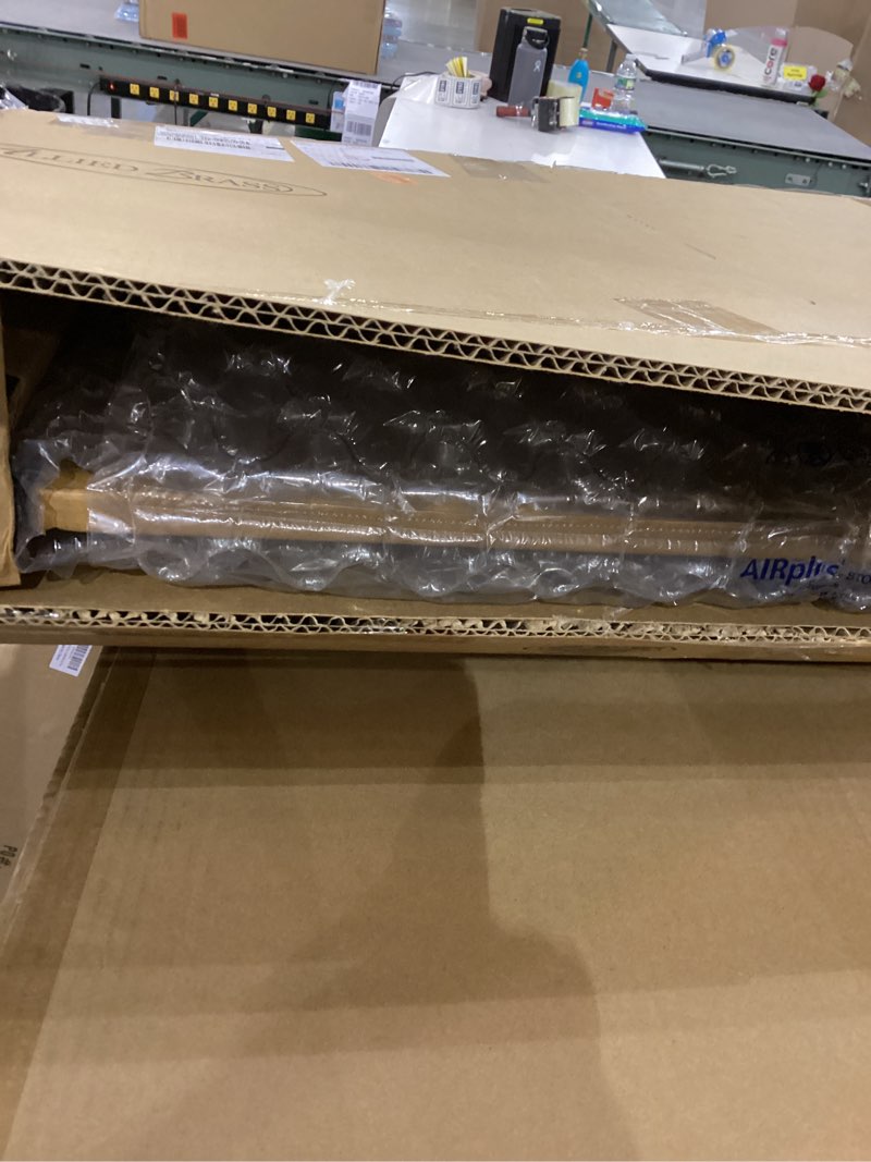 Condition photo showing New/Like New for Allied Brass DT-27-94-MBL Dottingham Collection Arched Top Frameless Rail Mounted Mirror, Mediterranean Blue