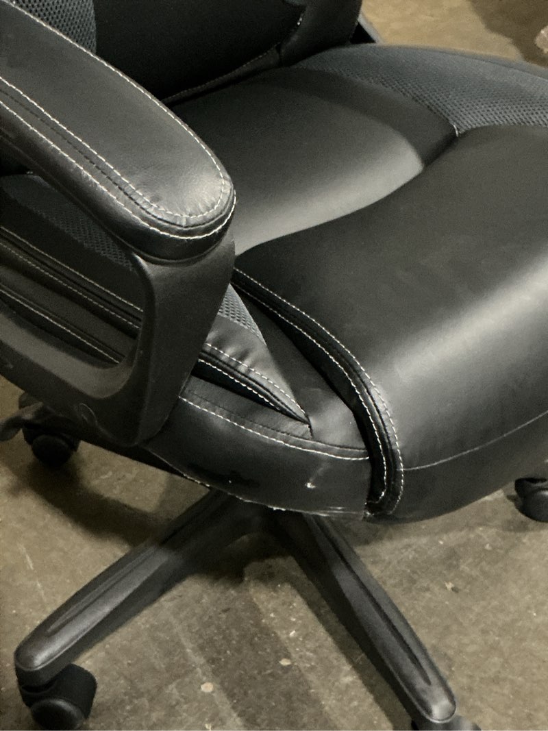 Condition photo showing As Is for serta mid-back office chair with mesh accents and memory foam