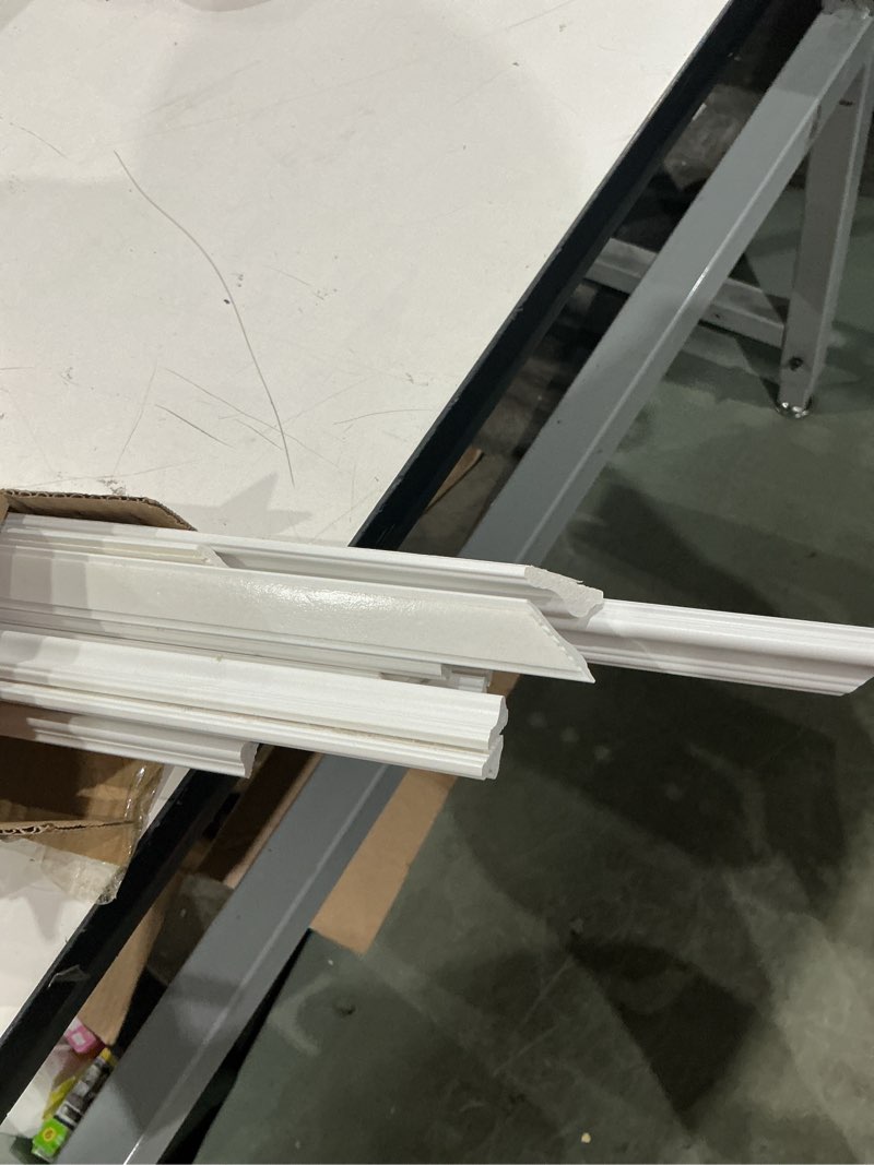 Condition photo showing As Is for pangda diy peel and stick wall moulding kit flat wall molding kit pre made accent wainscoting panel for home tv wall interior decor