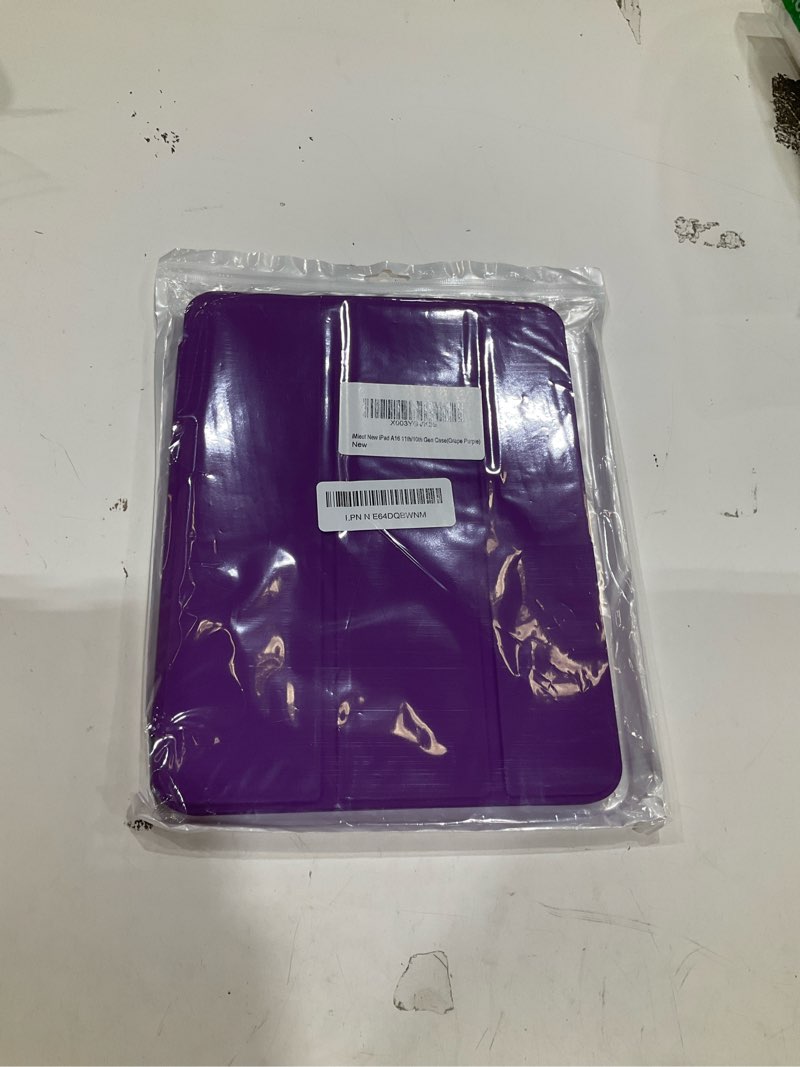 Condition photo showing New/Like New for imieet (a16) case 11-inch 2025 / 10th generation case 10.9 inch 2022 with pencil holder, trifold stand smart cover with soft tpu back,auto wake/sleep(grape purple)