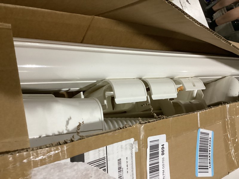 Condition photo showing As Is for 4" w 15.5ft l mini split ac line cover kit decorative pvc tubing pipe cover set for center air conditioner&heat pumps systems 4" w 15.5ft l/white