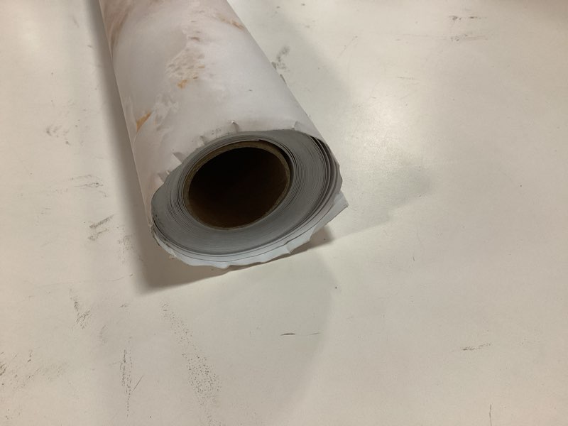 Condition photo showing As Is for Livelynine 24 x197 Inch White Gold Marble Contact Paper Peel and Stick Countertops Waterproof Self Adhesive Wallpaper for Kitchen Renter Friendly Counter top Covers Desk Vinyl Wrap Table Top Bathroom