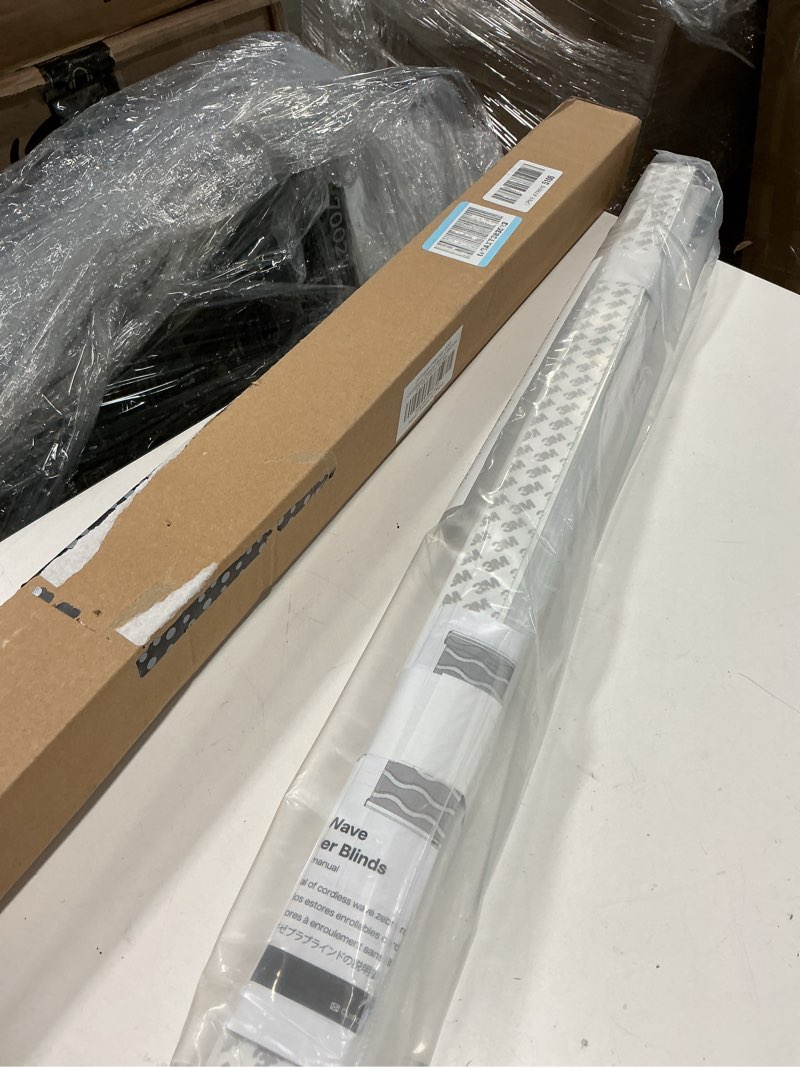 Condition photo showing New/Like New for lazblinds no drill cordless zebra blinds for indoor windows, dual layer light control roller shades for day and night, light filtering sheer shades for home, 31" w x 72" h, white white 31" w x 72" h