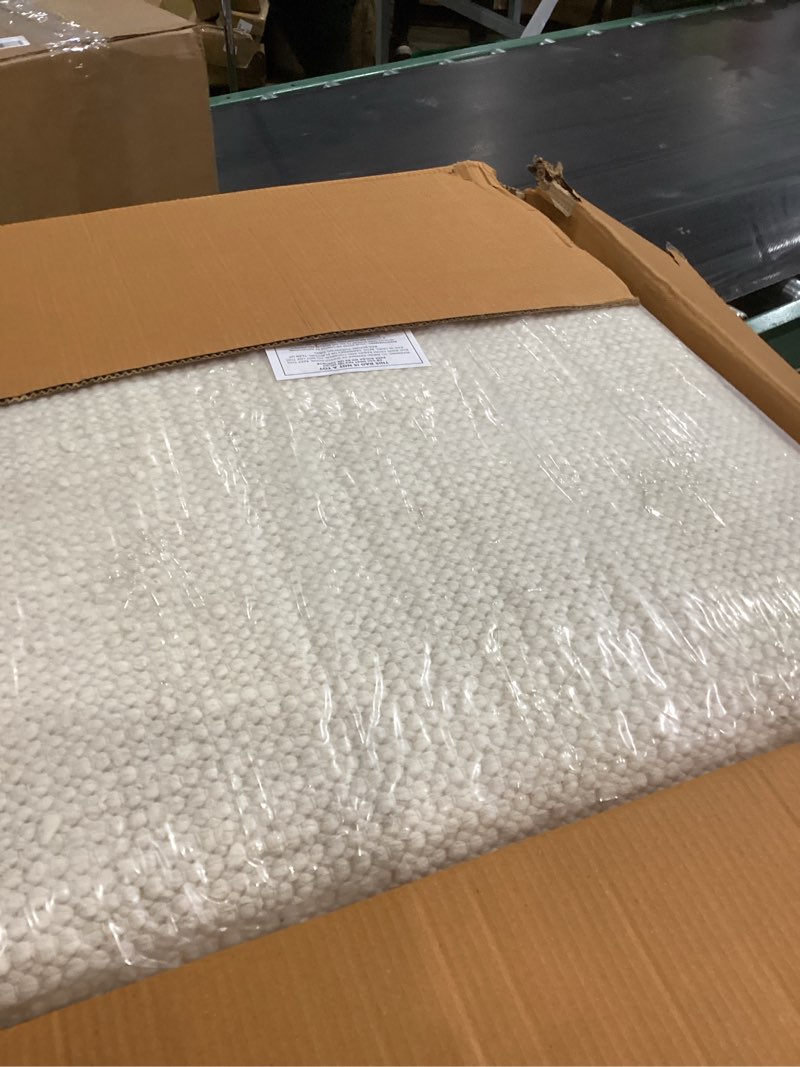 Condition photo showing New/Like New for Handwoven Wool Area Rug - Hand Woven Natural Carpet Rugs- Bedroom Living Room Dining Room (Ivory- 8'x10') 8' x 10' (Rectangular)