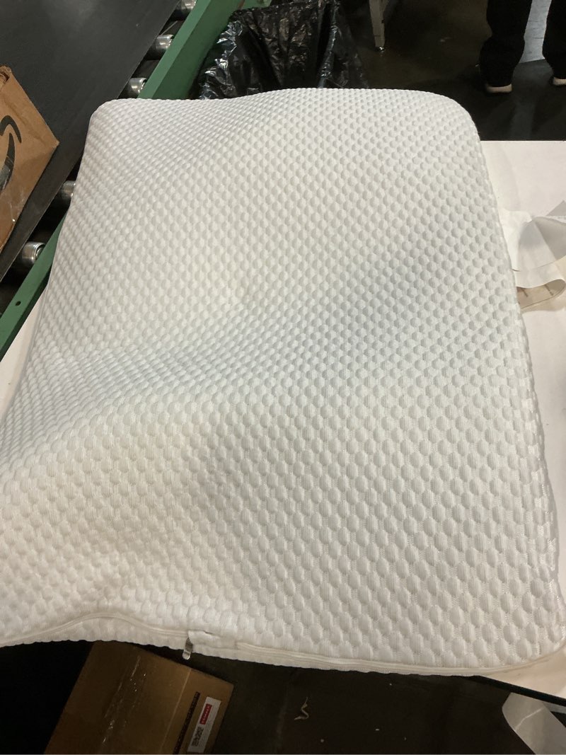 Condition photo showing As Is for angelbliss pack and play mattress - 1.5" thick mattress pad for infants to toddlers, dual sided comfort gel memory foam mattress with 3d quilted breathable cover