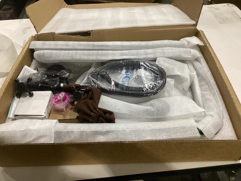 Condition photo showing Good Condition for rain shower system oil rubbed bronze outdoor shower faucet set with 8 inch rainfall shower head handheld spray 2 cross handles wall mounted bathroom shower fixtures solid brass oil rubbed bronze two modes