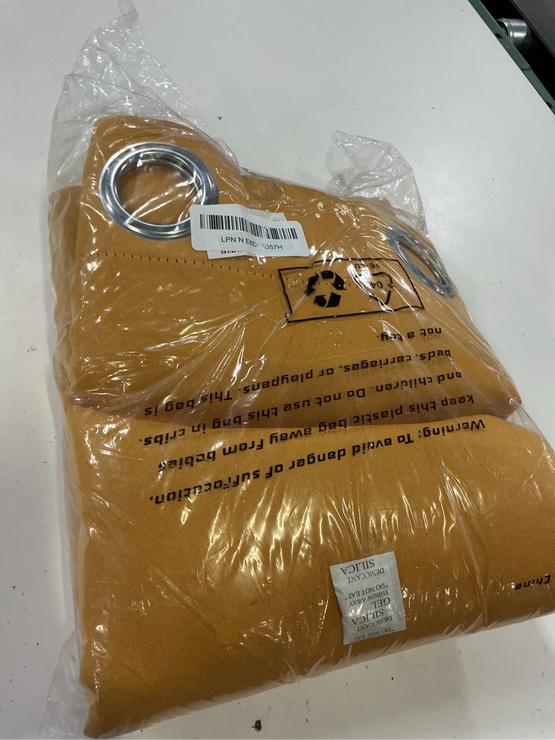 Condition photo showing New/Like New for chrisdowa room darkening curtains for bedroom and living room 95 inch long | 2 panels set, thermal insulated, noise reducing, grommet, blackout drapes, window treatments, mustard yellow, 52 x 95 inch 52"w x 95"l (pack of 2) mustard yellow