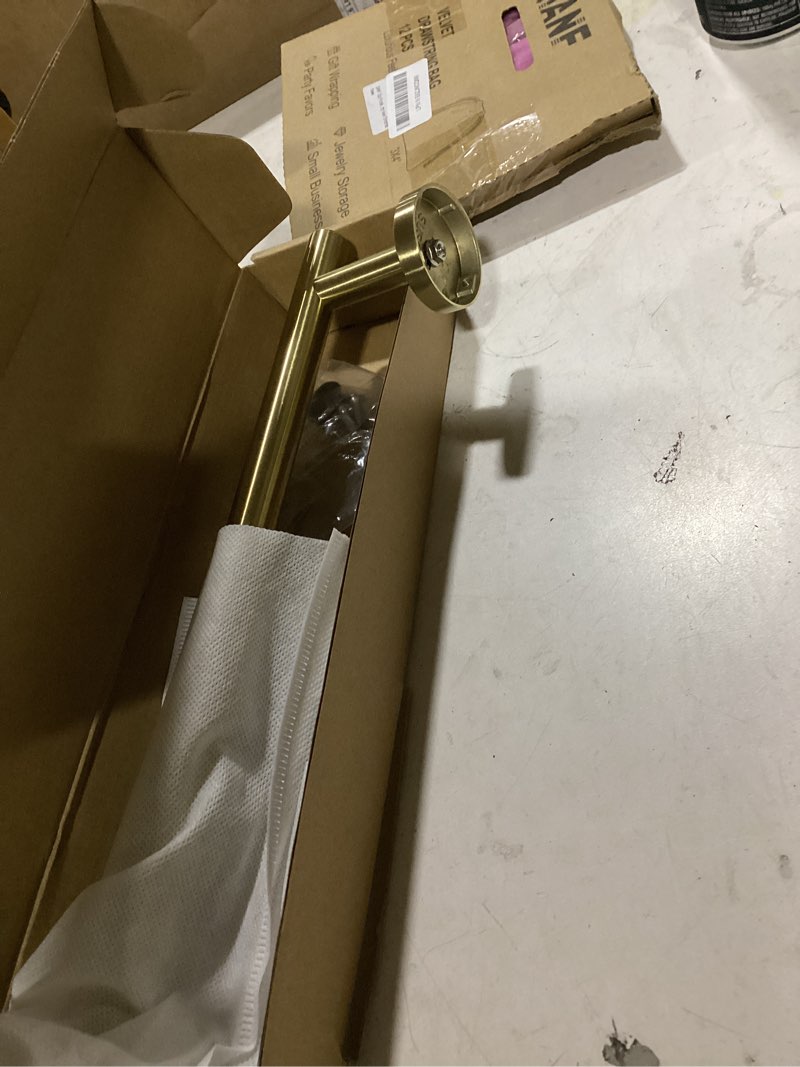 Condition photo showing New/Like New for jqk bath towel bar brushed gold, 18 inch 304 stainless steel thicken 0.8mm towel rack bathroom, towel holder wall mount, total length 20.47 inch tb110l18-bg gold 20.5 inch