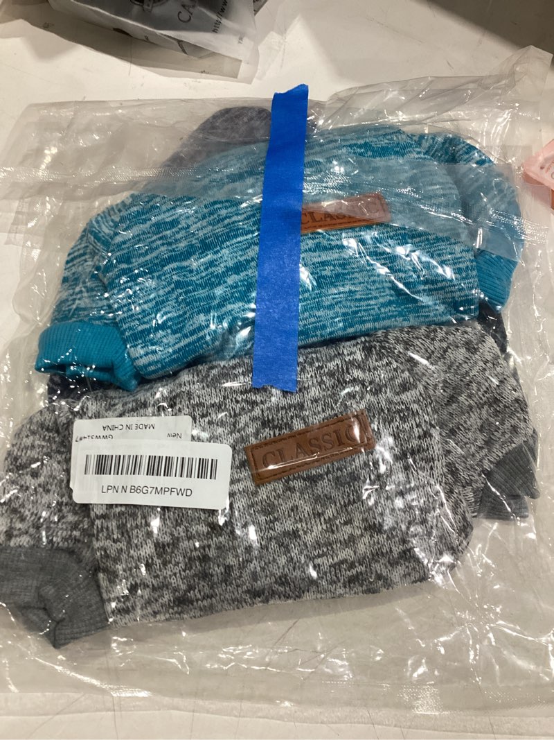 Condition photo showing Good Condition for 3 Pack Dog Sweaters for Small Dogs Girl Boy Winter Fleece Clothes Warm Soft Dog Sweatshirt Outfit for Dogs Cats Pet Apparel Navy Blue+Grey+Light Blue X-Small