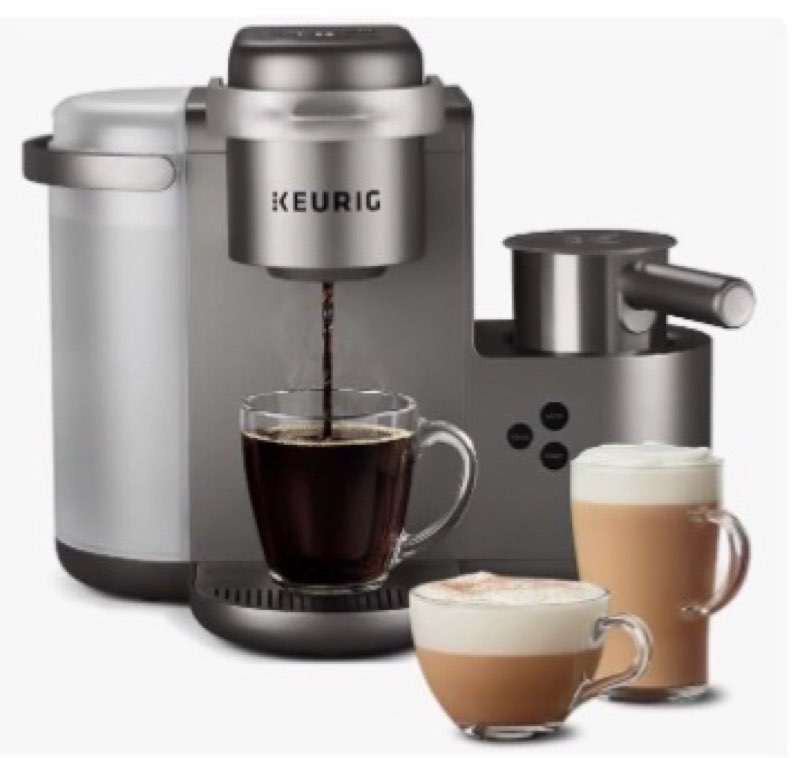 Keurig K-Cafe Special Edition Coffee Maker, Single Serve K-Cup Pod Coffee, Latte and Cappuccino Maker, Comes with Dishwasher Safe Milk Frother, Coffee Shot Capability, Nickel (Renewed)