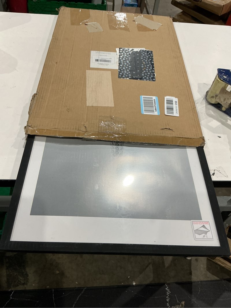 Condition photo showing As Is for upsimples 16x24 picture frame, display pictures 14x20 with mat or 16 x 24 without, wall hanging poster frames, black, 1 pack