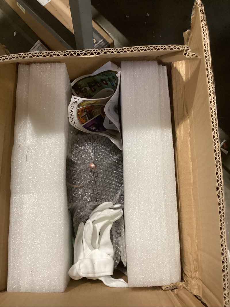 Condition photo showing As Is for DECORKEY 3Pack Lanterns Decorative Outdoor & Indoor, Large Square Lanterns Decorative for Front Porch, Metal Frame Candle Holders with Glass, Vintage Patio, Pathway, Balcony, Garden, Yard Decor