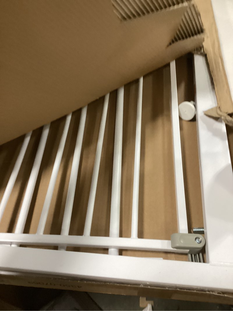 Condition photo showing As Is for Safety 1st Extra Wide Baby Gate with Door: Premium Child Safety, Extra Tall Gate for Doorways, Dog Gates, Easy Installation, 36" Tall & Wide, Fits 29"-47" 1-Pack 29" to 47" Wide x 36" Tall White