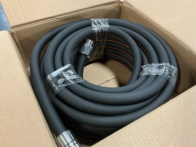 Condition photo showing Good Condition for giraffe tools garden hose 5/8", custom length, heavy duty, no kink, flexible, rubber garden hose, leakproof water hose, 600 burst psi, 50ft male to female hose