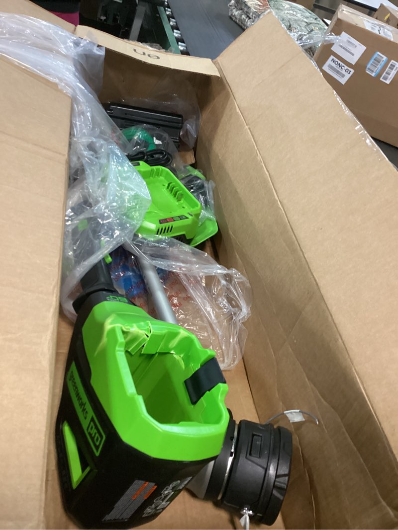 Condition photo showing As Is for Greenworks 60V 16" Brushless Cordless String Trimmer - 65min Runtime for 2-Mile Fence Lines & Large Properties, 2X Quieter Than Gas, 2.5Ah Battery/Charger Included 60V 16" Trimmer (2.5Ah)