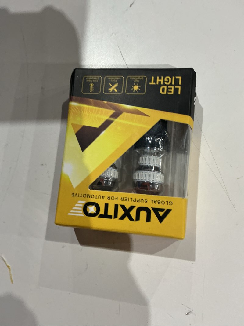 Condition photo showing Good Condition for auxito upgraded 7440 7443 led bulb red for tail lights brake lights, super bright t20 w21w 7441 7444 led replacement for stop tail brake signal lights, pack of 2 red 7443/7440