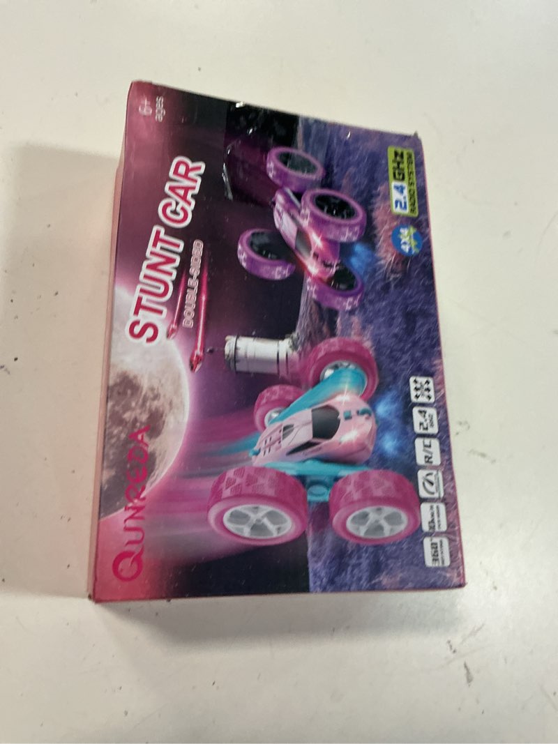 Condition photo showing New/Like New for rc cars, purple remote control car for girls, 2.4 ghz double sided rc stunt car 360° rotating remote control crawler with headlights car toys for 6 7 8 9 10 11 12 girls birthday gift