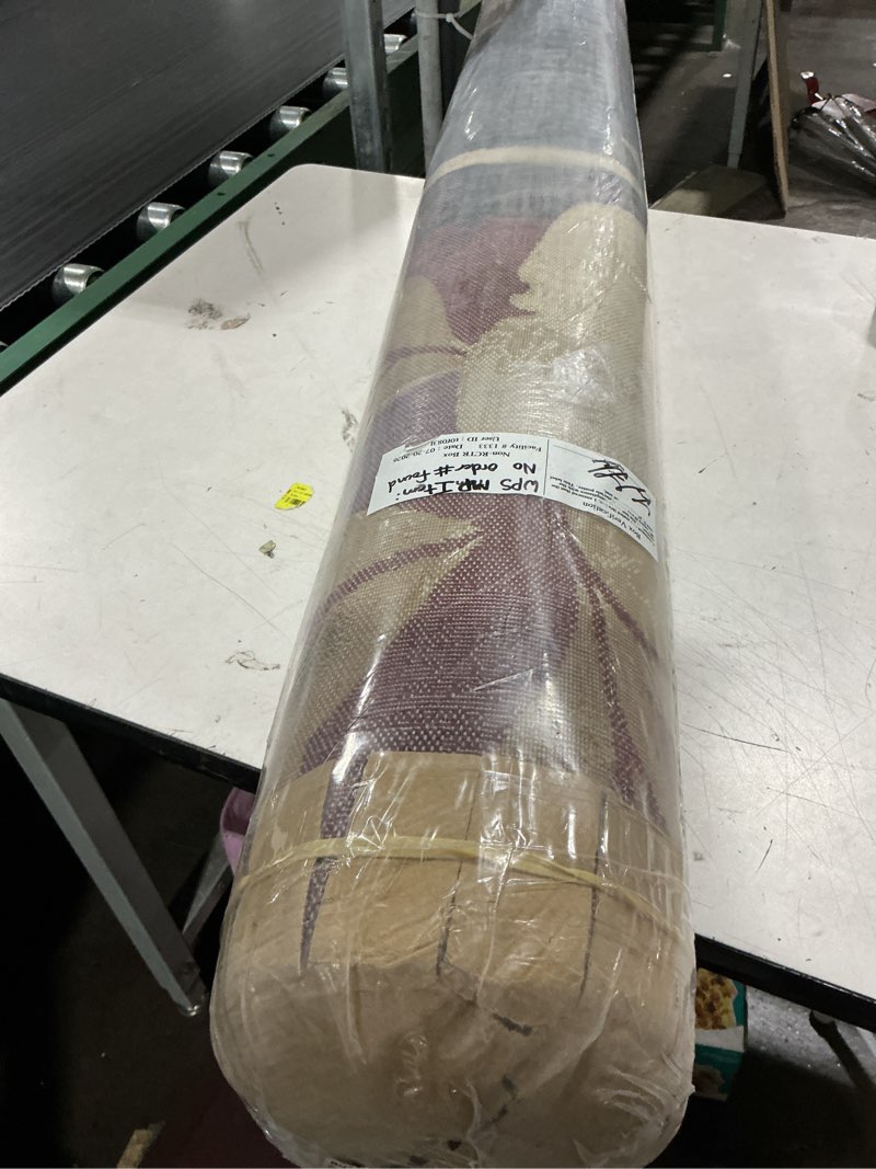 Condition photo showing Good Condition for united weavers of america contours 5 x 8 (ft) burgundy indoor floral/botanical area rug