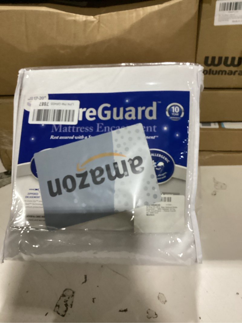 Condition photo showing New/Like New for cal king (17-20 in. deep) sureguard mattress encasement - 100% waterproof, bed bug proof, hypoallergenic - premium zippered six-sided cover california king 17-20" deep