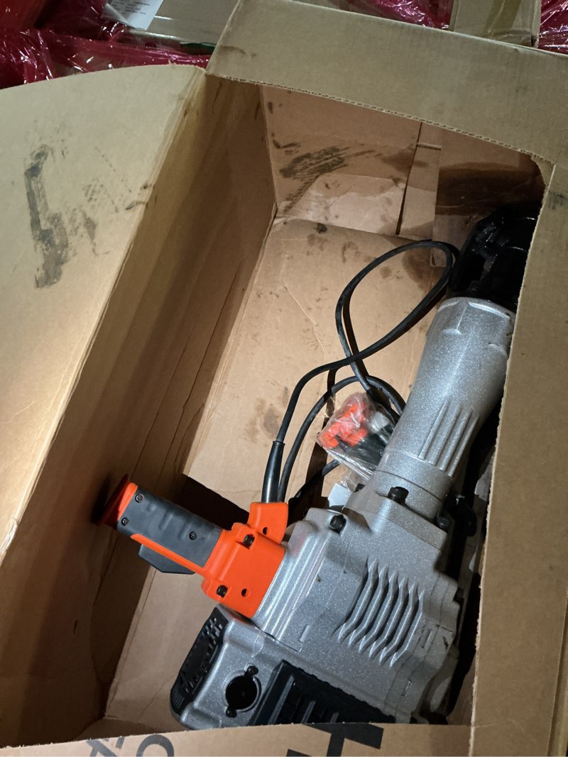 Condition photo showing As Is for VEVOR Demolition Jack Hammer, 2100W Electric Jackhammer Heavy Duty, 1650 BPM Industrial-Grade Jack Hammer Concrete Breaker, with 1 Point Chisel, 1 Flat Chisel, Gloves and Goggles Industrial Grade Orange