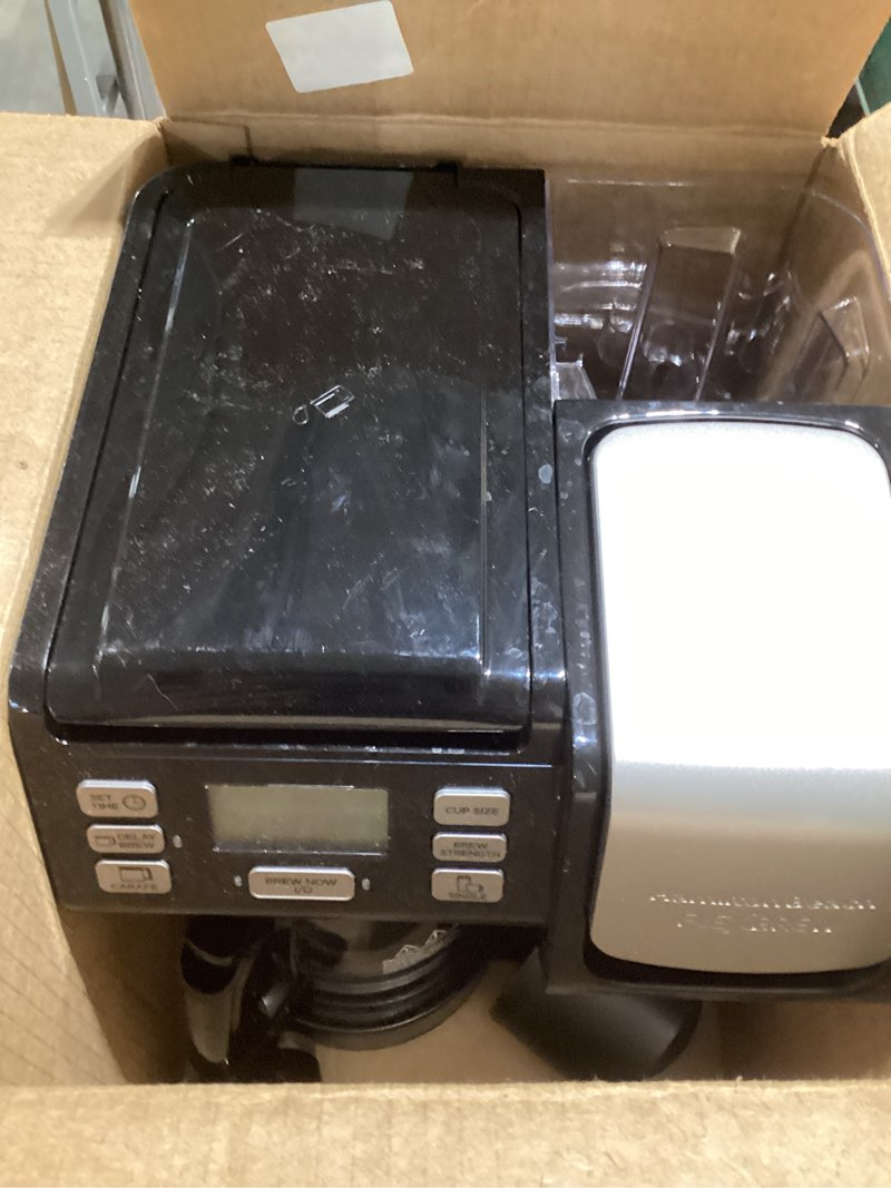 Condition photo showing Good Condition for Hamilton Beach FlexBrew Trio 2-Way Coffee Maker, Compatible with K-Cup Pods or Grounds, Combo, Single Serve & Full 12c Pot, Black - Fast Brewing (49902)