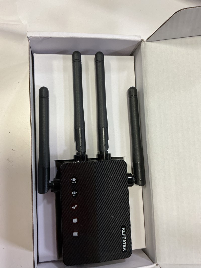 Condition photo showing Good Condition for 1200Mbps Dual Band 5GHz/2.4GHz WiFi Extender, WiFi Extender Signal Booster, 12880 Sq.Ft Coverage, 105-Device Support, Setup for Home & Outdoor Use Black-Y1