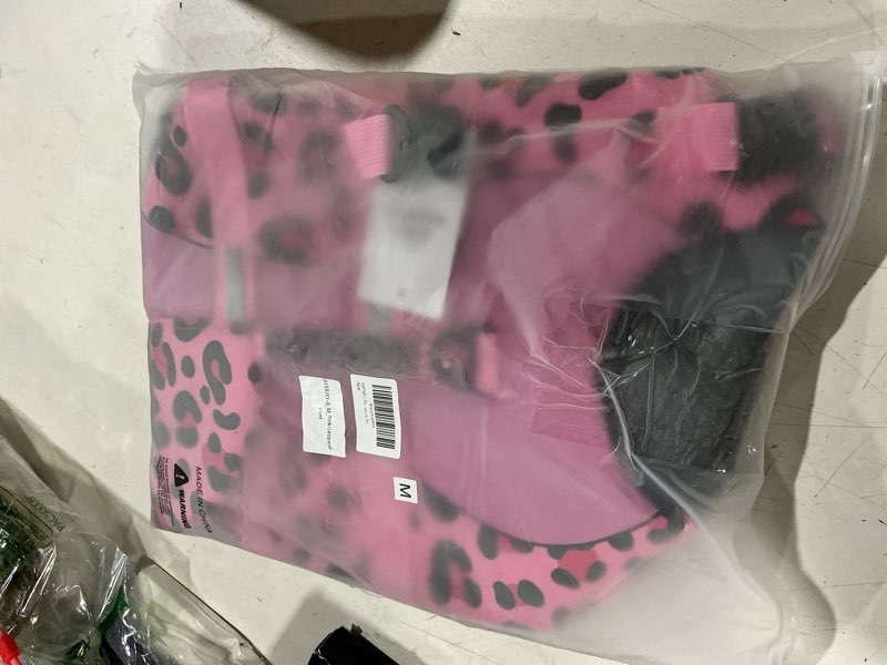 Condition photo showing Good Condition for asenku dog life jacket - pet safety vest for swimming & boating, shark life jacket with floatation, dog lifesavers swimsuits for small medium large dogs (pink leopard, m) medium pink leopard