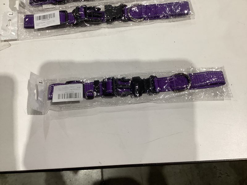 Condition photo showing New/Like New for TECEUM Reflective Dog Collar – Purple – L – Extra Soft Padding – Basic Nylon Pet Collar – Quick Release Buckle – Fits Small, Medium and Large Dogs, Puppies, Cats – ESA & Service Dog Options Purple Large
