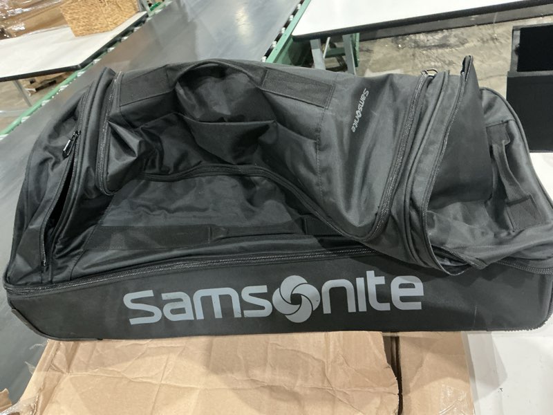 Condition photo showing As Is for samsonite andante 2 wheeled duffel bag – 32-inch durable rolling luggage with inline skate wheels, push-button handle & spacious compartments – travel-friendly and lightweight - all black