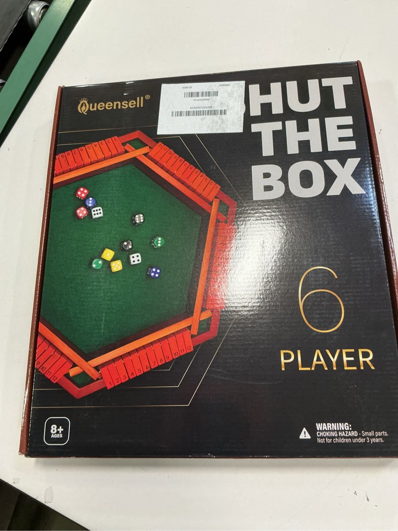 Condition photo showing New/Like New for Shut The Box Game Wooden Board for 1-6 Players - 16-inch Shut The Box Game 12 Numbers for Adults & Kids - Ideal for Games Night 6-Players