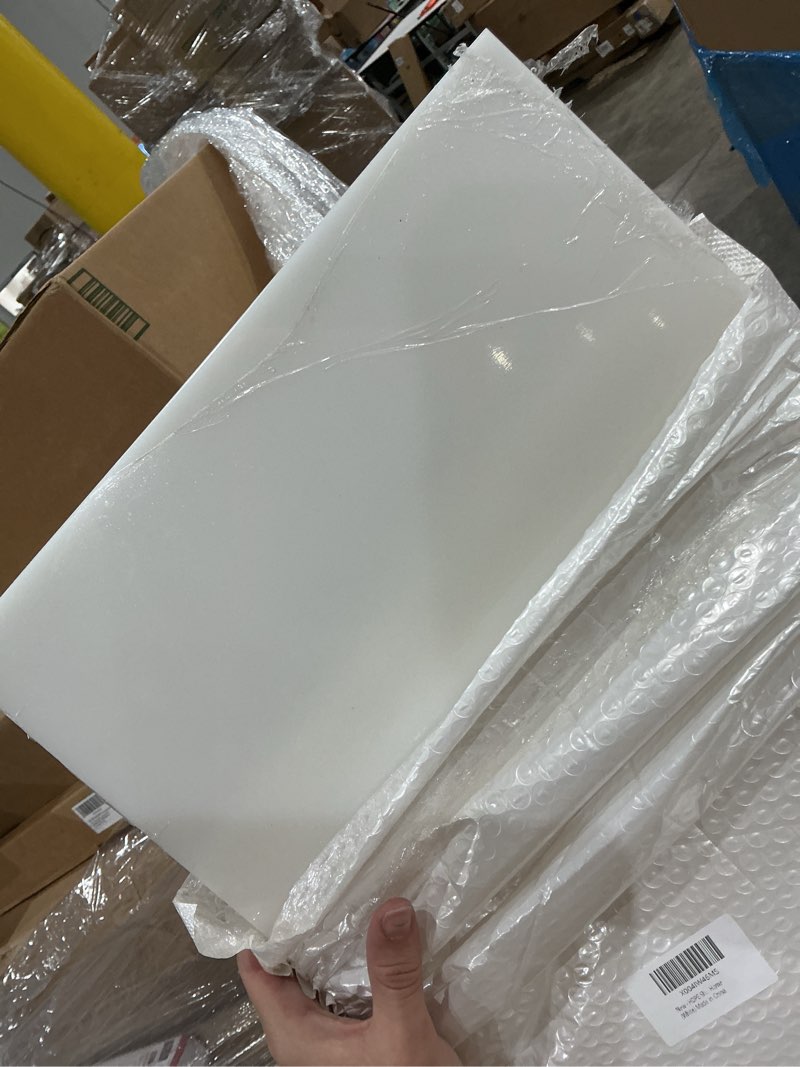 Condition photo showing Good Condition for hdpe sheet 1/4-12" x 24" high density polyethylene sheets with protective film 1/4 thick hdpe plastic sheet board solid plastic block for flat panel diy projects machining home (white) 12“x24"x1/4" white 1
