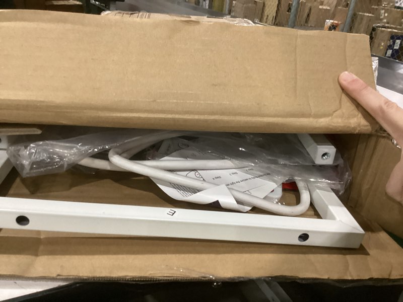 Condition photo showing As Is for not tested used songmics bellah collection - nightstand with charging station and app-controlled adjustable led lights, bed side table, 1 drawer and 2 open shelves, bedroom, cloud white and snow white ulgs301wh01s cloud white + snow white 1 drawer