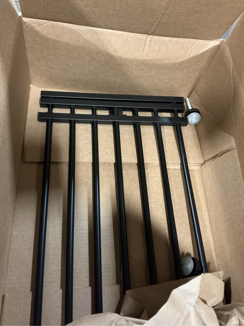 Condition photo showing As Is for comomy gate extension 30" tall, suitable for 80" and 198" wide iron fence door of comomy, create a spacious and secure environment for your pets, black black 23.6" wide, 30" tall