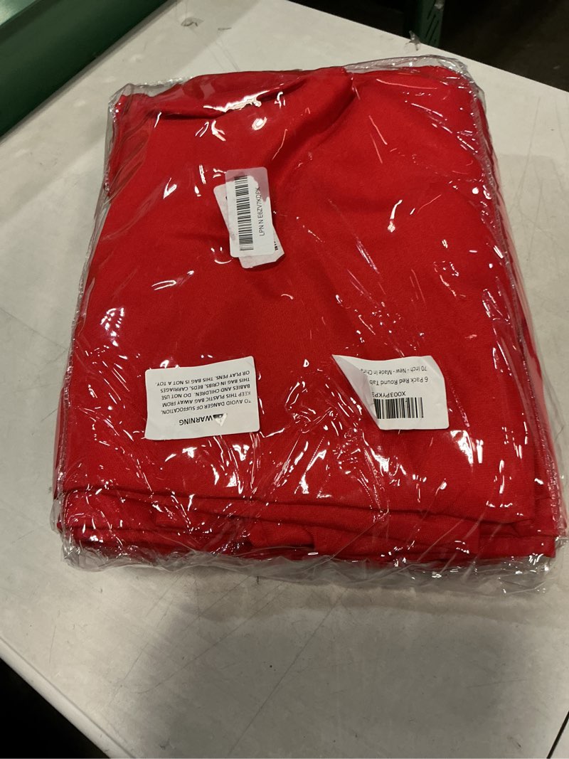 Condition photo showing New/Like New for brillmax 6 pack red 70 inch round tablecloths fit 30" to 54" tables (8-20" drop) - circle bulk linen polyester fabric washable cloth cover for wedding reception banquet birthday party buffet red 70 in, 6 pack