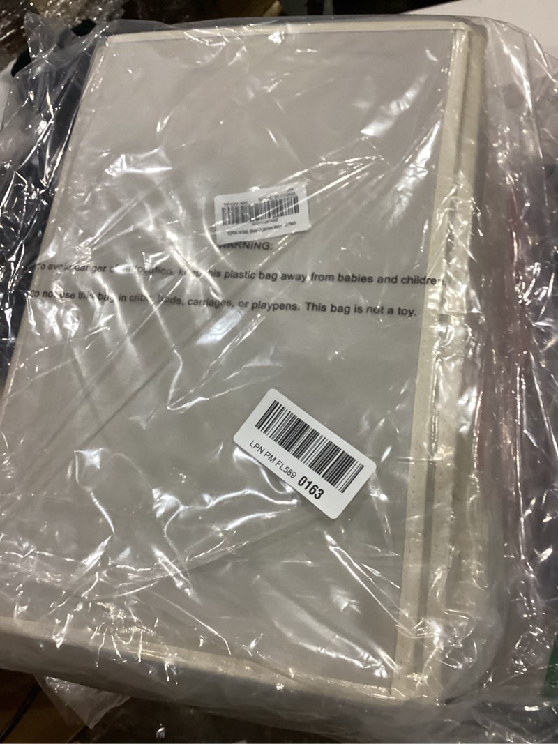 Condition photo showing As Is for Shoe Organizer for Closet 2 Pack, Foldable Shoe Box with Adjustable Dividers and Clear Cover, Space Saving Shoe Storage Organizer Cabinet with Reinforced Handles, Fits 32 Pairs Beige TP12Y Beige-2Pack Large(20.87''L x 16.54''W x 13'H)